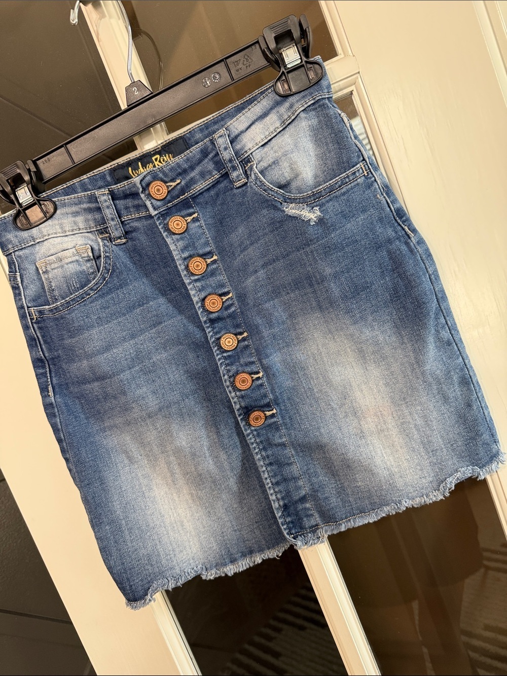 INDIGO REIN Button Front Denim Mini Skirt Size 0/23